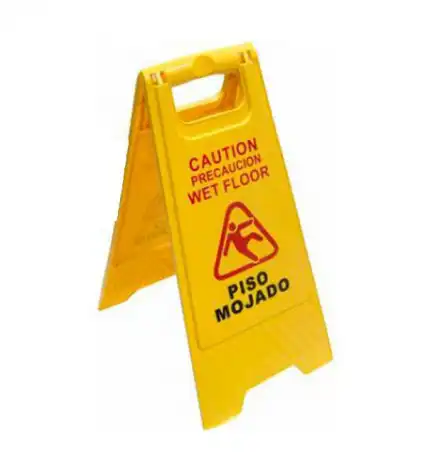 Señalamiento de piso mojado